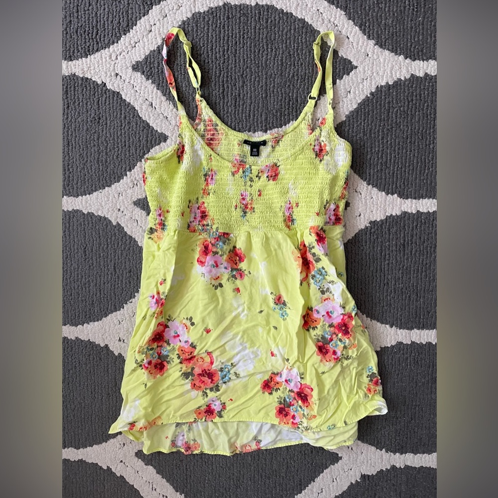Torrid floral neon smocked tank top